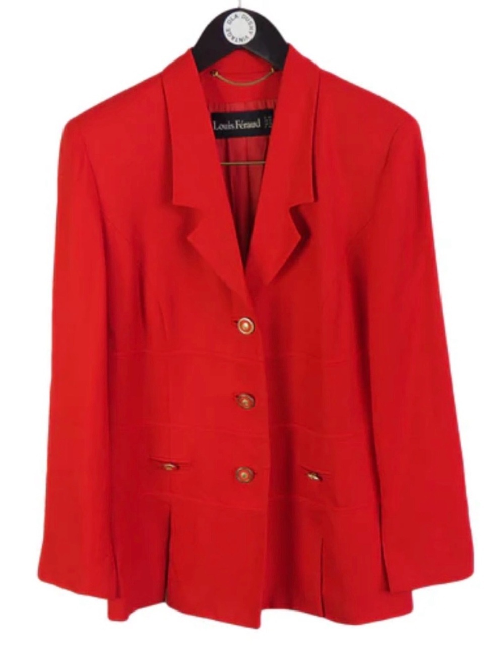 Louis Féraud cherry red tailored blazer jacket. 12